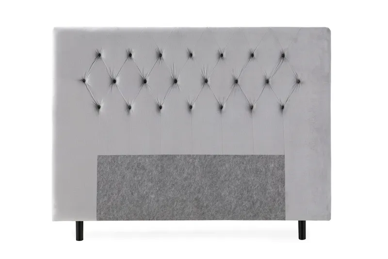 Royal Velvet Sengegavl 160 cm - Lysegrå Fløyel - Møbler - Senger - Sengetilbehør & sengegavl - Sengegavl