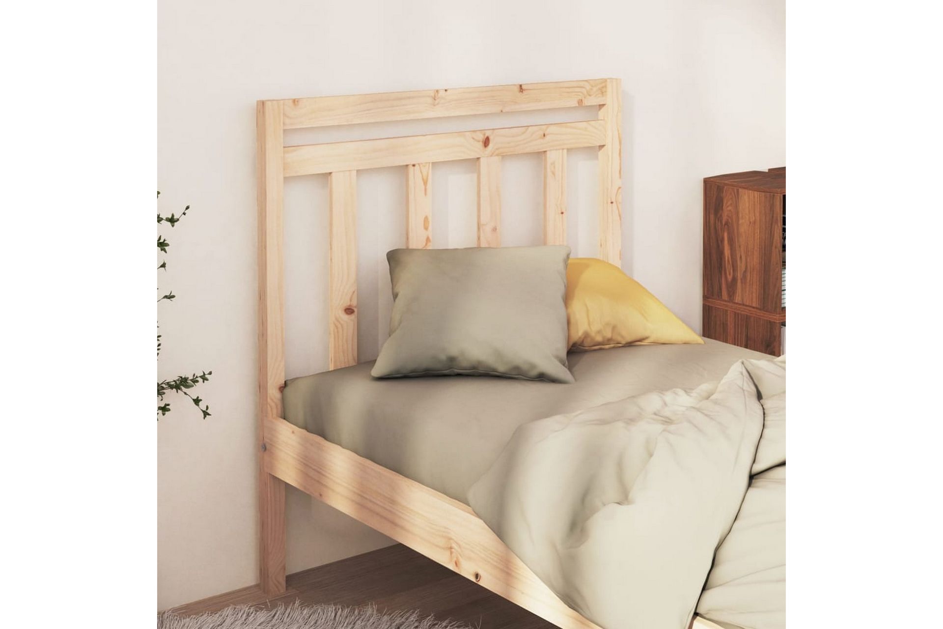 Sengegavl 106x4x100 cm heltre furu - Brun - Møbler - Senger - Sengetilbehør & sengegavl - Sengegavl