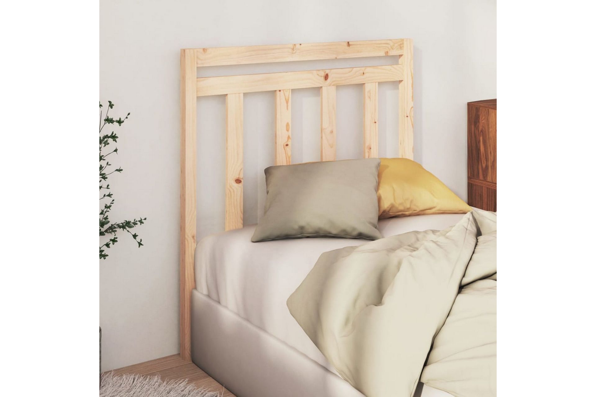Sengegavl 106x4x100 cm heltre furu - Brun - Møbler - Senger - Sengetilbehør & sengegavl - Sengegavl