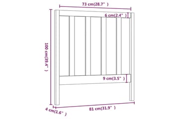 Sengegavl 81x4x100 cm heltre furu - Brun - Møbler - Senger - Sengetilbehør & sengegavl - Sengegavl