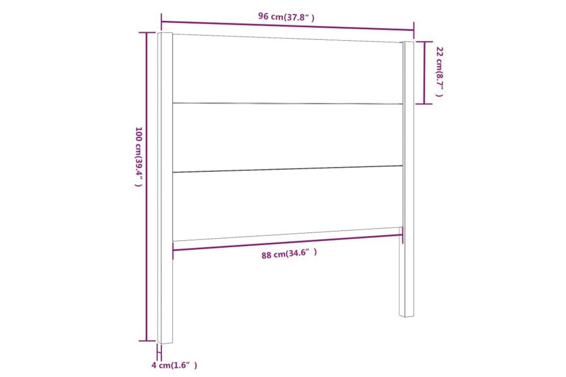 Sengegavl 96x4x100 cm heltre furu - Brun - Møbler - Senger - Sengetilbehør & sengegavl - Sengegavl