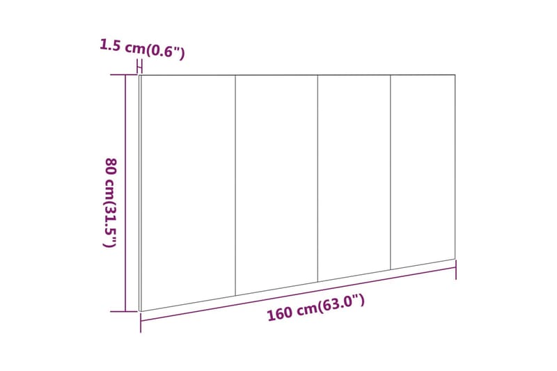 Sengegavl brun eik 160x1,5x80 cm konstruert tre - Brun - Sengegavl