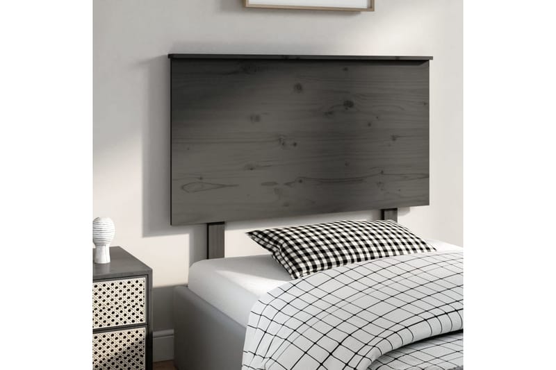 Sengegavl grå 104x6x82,5 cm heltre furu - Grå - Møbler - Senger - Sengetilbehør & sengegavl - Sengegavl