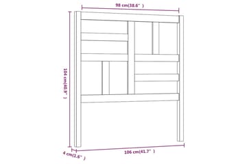 Sengegavl grå 106x4x104 cm heltre furu - Grå - Møbler - Senger - Sengetilbehør & sengegavl - Sengegavl
