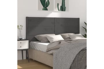 Sengegavl grå 126x4x100 cm heltre furu - Grå - Møbler - Senger - Sengetilbehør & sengegavl - Sengegavl