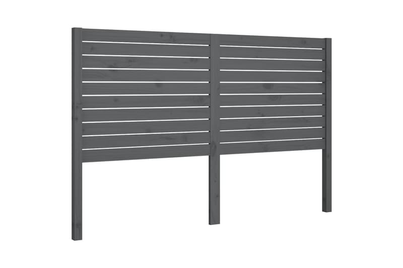 Sengegavl grå 126x4x100 cm heltre furu - Grå - Møbler - Senger - Sengetilbehør & sengegavl - Sengegavl