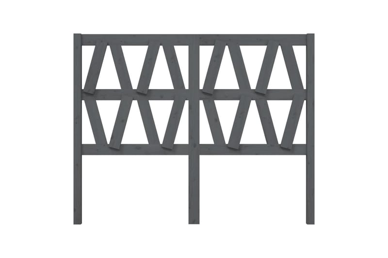 Sengegavl grå 146x4x100 cm heltre furu - Grå - Sengegavl
