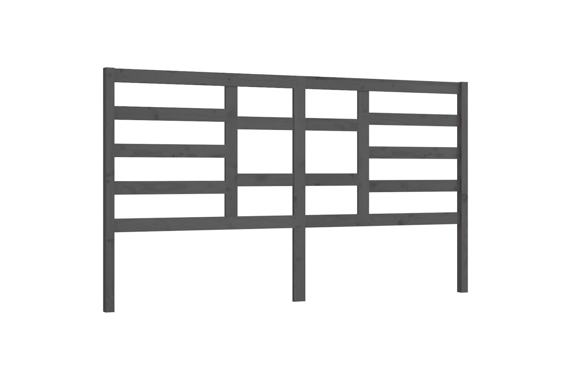 Sengegavl grå 186x4x104 cm heltre furu - Grå - Møbler - Senger - Sengetilbehør & sengegavl - Sengegavl