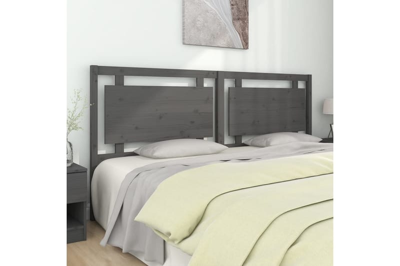 Sengegavl grå 205,5x4x100 cm heltre furu - Grå - Møbler - Senger - Sengetilbehør & sengegavl - Sengegavl