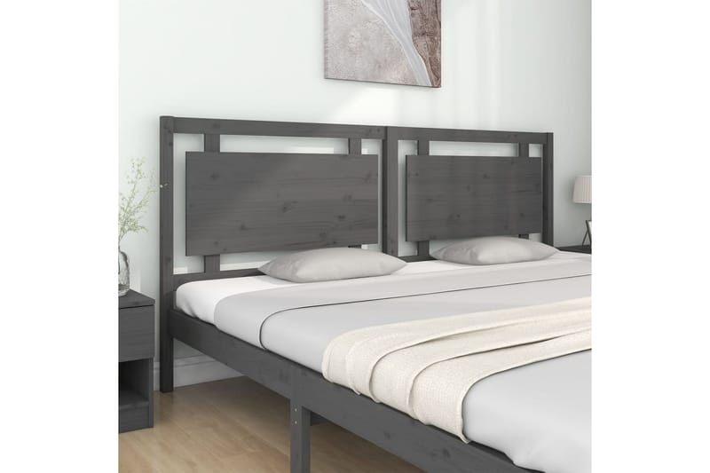Sengegavl grå 205,5x4x100 cm heltre furu - Grå - Møbler - Senger - Sengetilbehør & sengegavl - Sengegavl