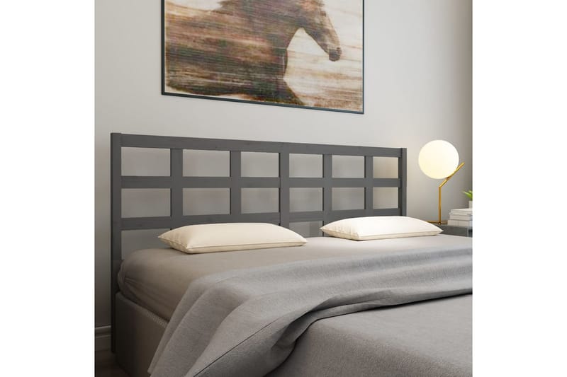 Sengegavl grå 205,5x4x100 cm heltre furu - Grå - Møbler - Senger - Sengetilbehør & sengegavl - Sengegavl