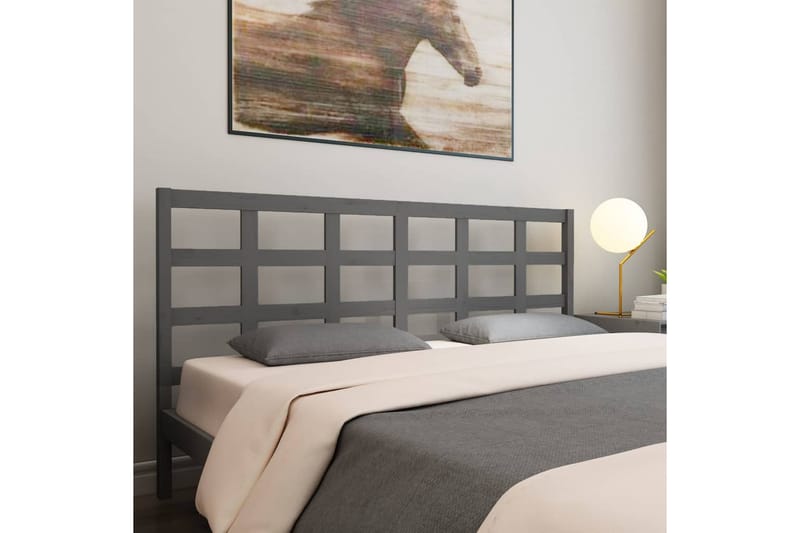 Sengegavl grå 205,5x4x100 cm heltre furu - Grå - Møbler - Senger - Sengetilbehør & sengegavl - Sengegavl