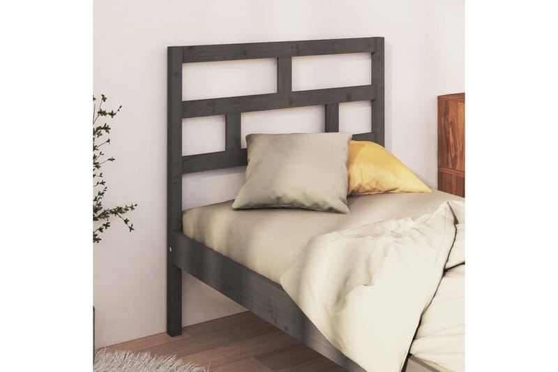 Sengegavl grå 81x4x100 cm heltre furu - Grå - Møbler - Senger - Sengetilbehør & sengegavl - Sengegavl