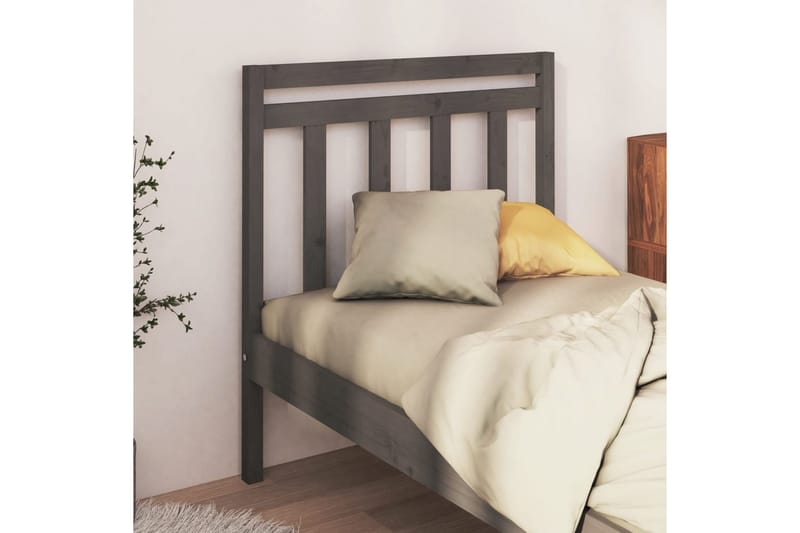 Sengegavl grå 81x4x100 cm heltre furu - Grå - Møbler - Senger - Sengetilbehør & sengegavl - Sengegavl