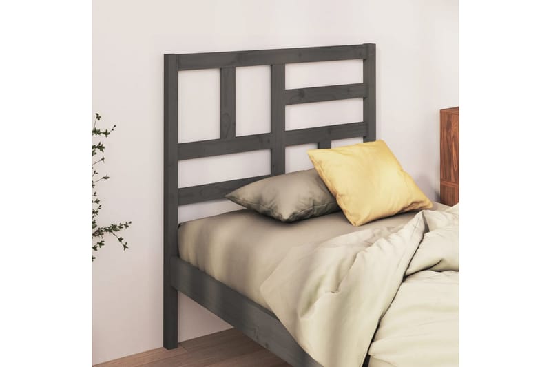Sengegavl grå 81x4x104 cm heltre furu - Grå - Møbler - Senger - Sengetilbehør & sengegavl - Sengegavl