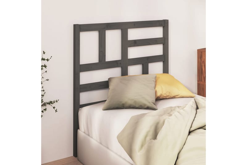 Sengegavl grå 81x4x104 cm heltre furu - Grå - Møbler - Senger - Sengetilbehør & sengegavl - Sengegavl