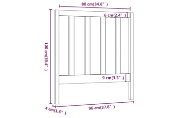 Sengegavl grå 96x4x100 cm heltre furu - Grå - Møbler - Senger - Sengetilbehør & sengegavl - Sengegavl