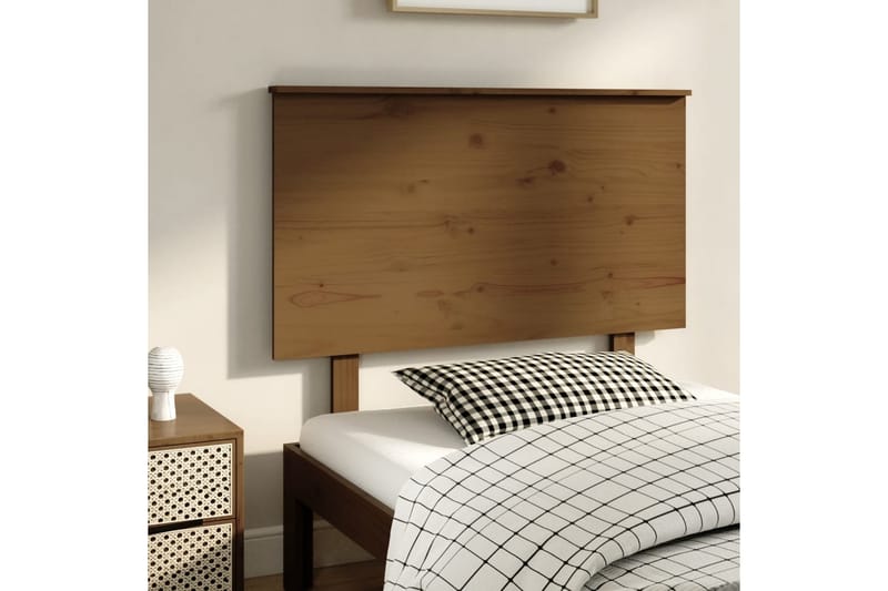 Sengegavl honningbrun 104x6x82,5 cm heltre furu - Brun - Møbler - Senger - Sengetilbehør & sengegavl - Sengegavl