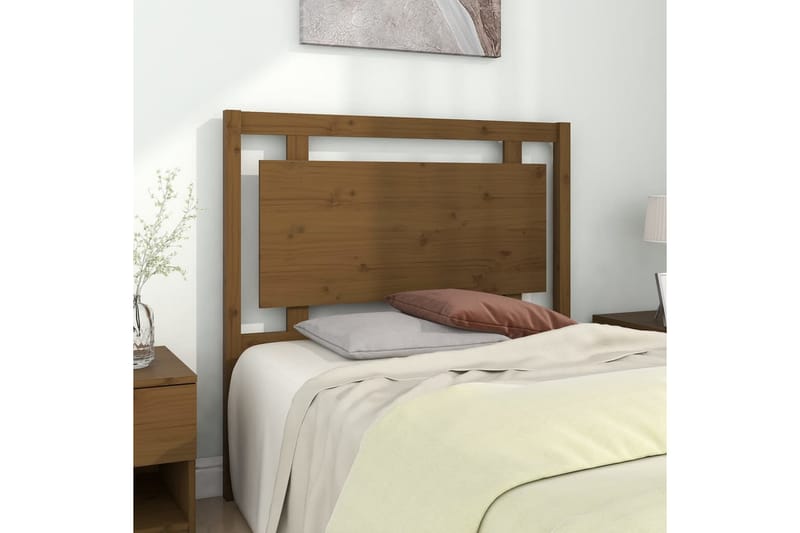 Sengegavl honningbrun 105,5x4x100 cm heltre furu - Brun - Møbler - Senger - Sengetilbehør & sengegavl - Sengegavl