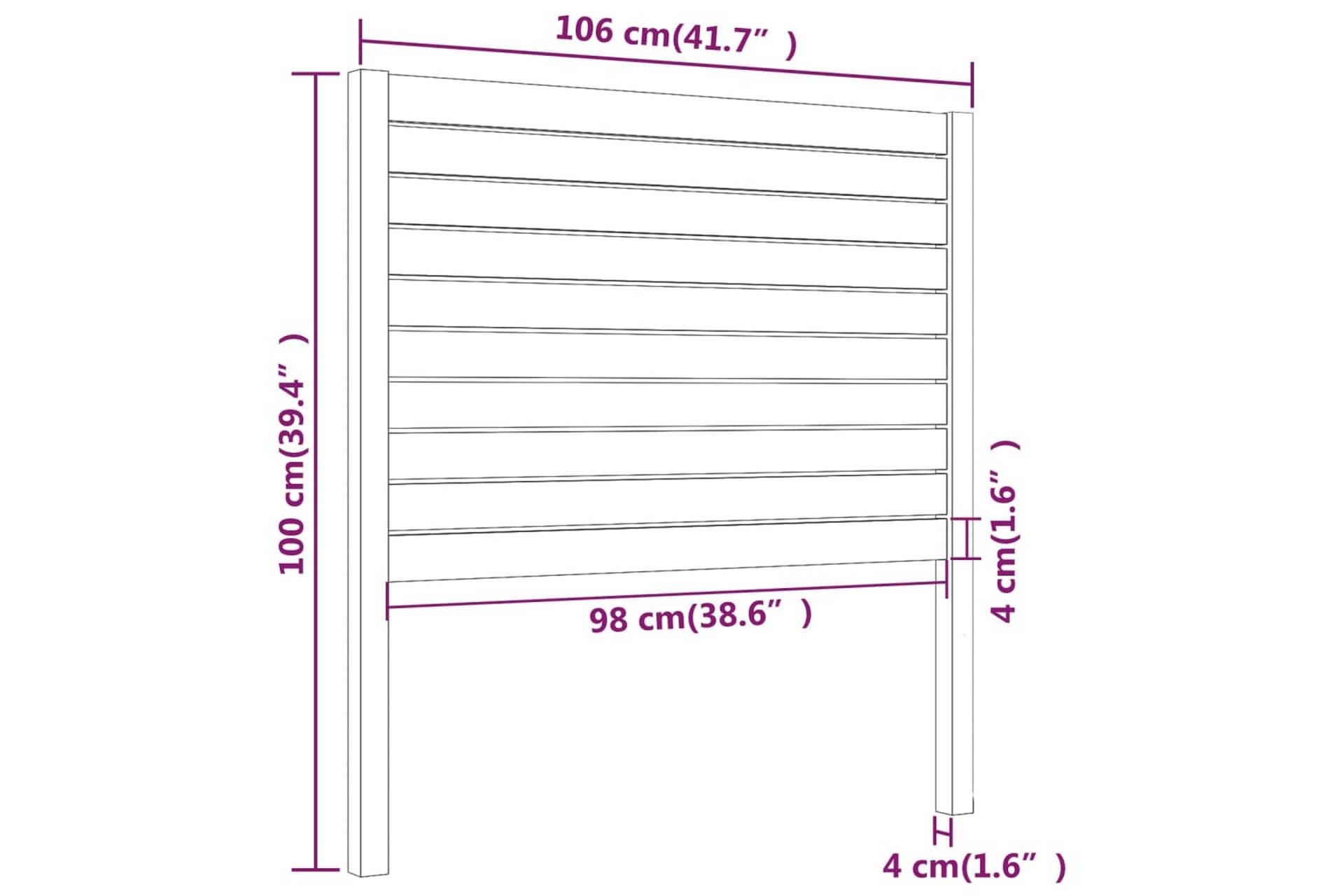Sengegavl honningbrun 106x4x100 cm heltre furu - Brun - Møbler - Senger - Sengetilbehør & sengegavl - Sengegavl