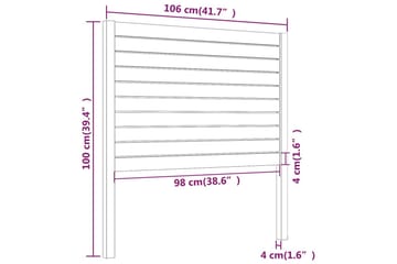 Sengegavl honningbrun 106x4x100 cm heltre furu - Brun - Møbler - Senger - Sengetilbehør & sengegavl - Sengegavl