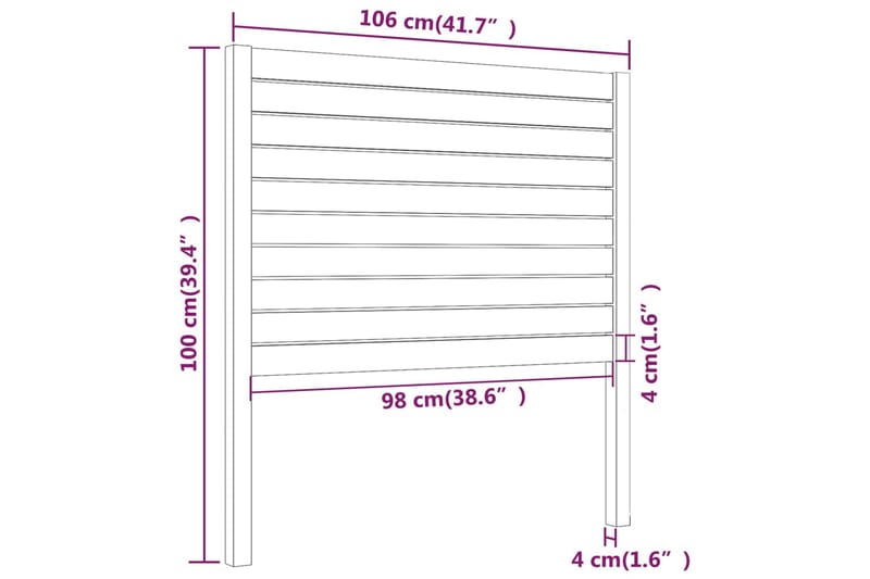 Sengegavl honningbrun 106x4x100 cm heltre furu - Brun - Møbler - Senger - Sengetilbehør & sengegavl - Sengegavl