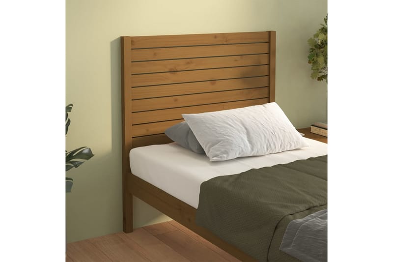 Sengegavl honningbrun 106x4x100 cm heltre furu - Brun - Møbler - Senger - Sengetilbehør & sengegavl - Sengegavl