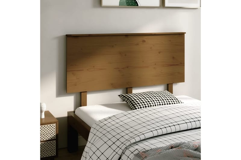 Sengegavl honningbrun 139x6x82,5 cm heltre furu - Brun - Møbler - Senger - Sengetilbehør & sengegavl - Sengegavl
