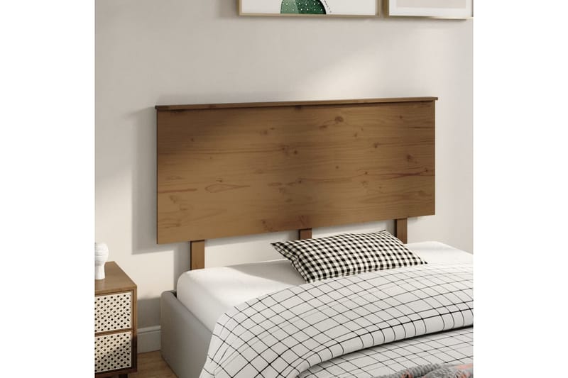 Sengegavl honningbrun 139x6x82,5 cm heltre furu - Brun - Møbler - Senger - Sengetilbehør & sengegavl - Sengegavl