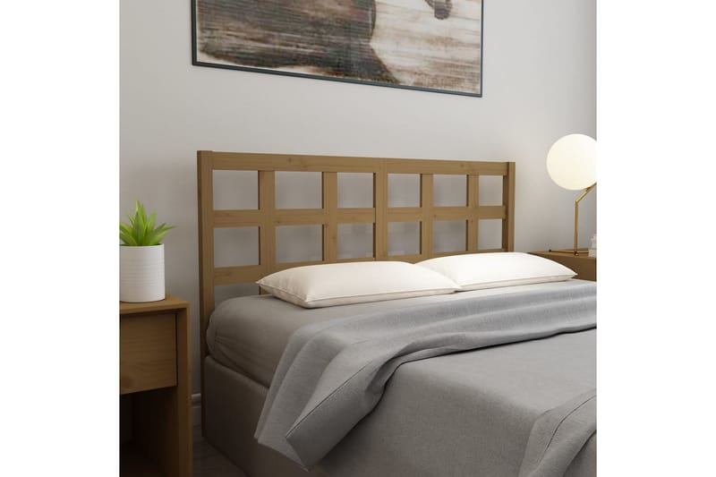 Sengegavl honningbrun 145,5x4x100 cm heltre furu - Brun - Møbler - Senger - Sengetilbehør & sengegavl - Sengegavl