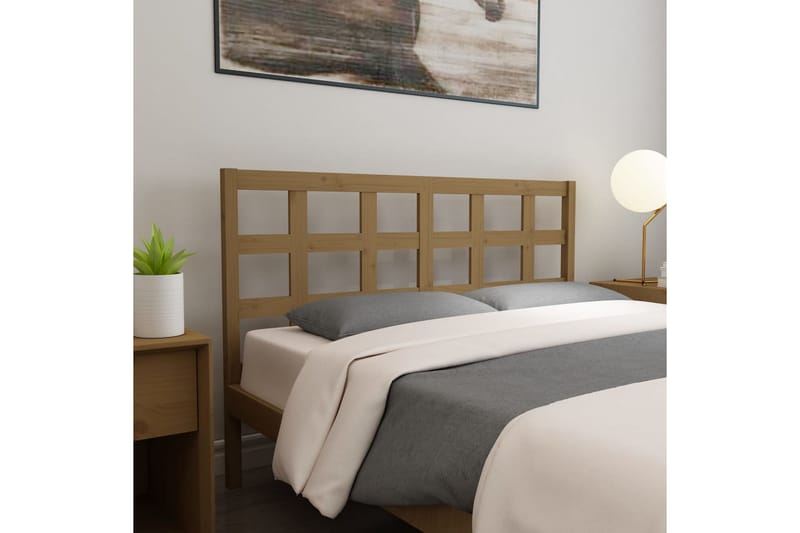 Sengegavl honningbrun 145,5x4x100 cm heltre furu - Brun - Møbler - Senger - Sengetilbehør & sengegavl - Sengegavl
