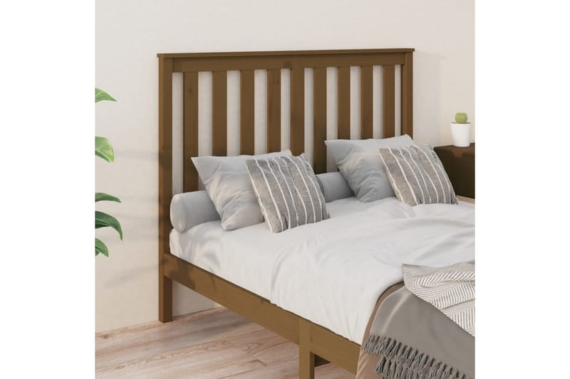Sengegavl honningbrun 146x6x101 cm heltre furu - Brun - Møbler - Senger - Sengetilbehør & sengegavl - Sengegavl