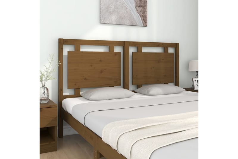 Sengegavl honningbrun 155,5x4x100 cm heltre furu - Brun - Møbler - Senger - Sengetilbehør & sengegavl - Sengegavl