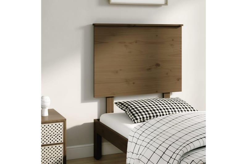 Sengegavl honningbrun 79x6x82,5 cm heltre furu - Brun - Møbler - Senger - Sengetilbehør & sengegavl - Sengegavl