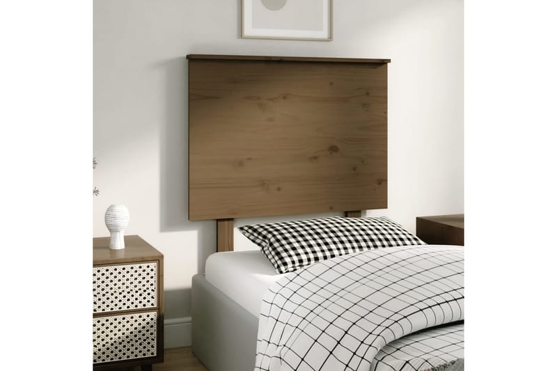 Sengegavl honningbrun 79x6x82,5 cm heltre furu - Brun - Møbler - Senger - Sengetilbehør & sengegavl - Sengegavl