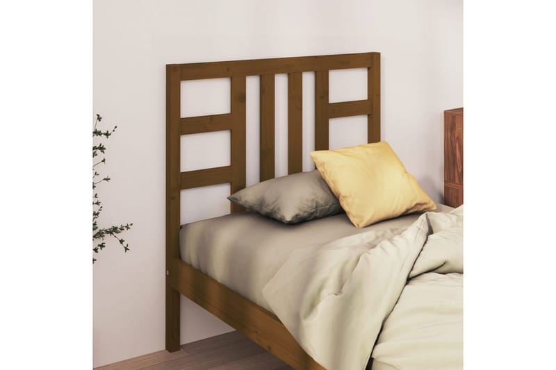 Sengegavl honningbrun 81x4x100 cm heltre furu - Brun - Møbler - Senger - Sengetilbehør & sengegavl - Sengegavl