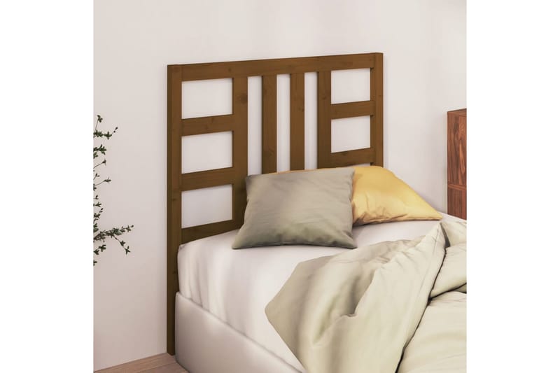 Sengegavl honningbrun 81x4x100 cm heltre furu - Brun - Møbler - Senger - Sengetilbehør & sengegavl - Sengegavl