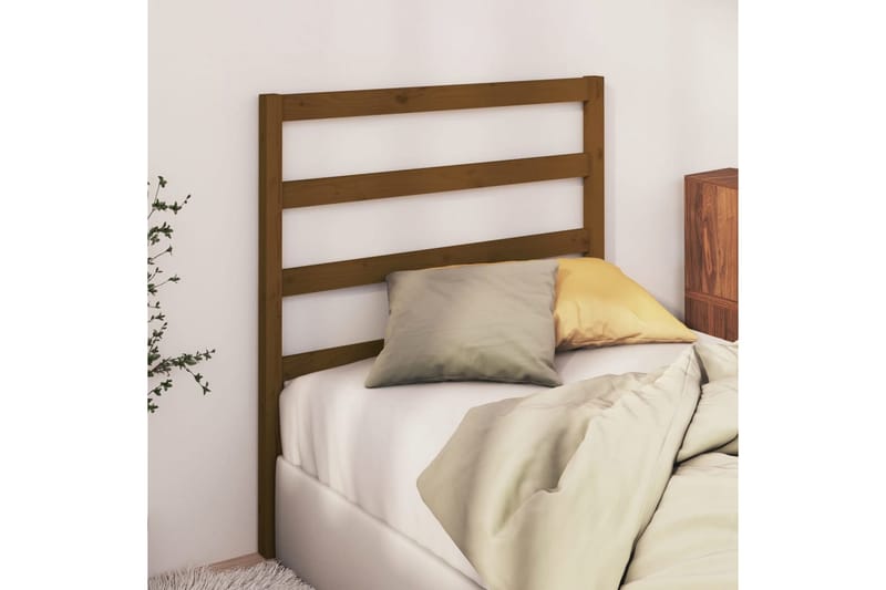 Sengegavl honningbrun 81x4x100 cm heltre furu - Brun - Møbler - Senger - Sengetilbehør & sengegavl - Sengegavl