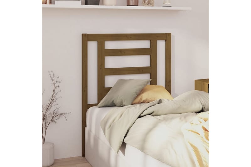 Sengegavl honningbrun 81x4x100 cm heltre furu - Brun - Møbler - Senger - Sengetilbehør & sengegavl - Sengegavl