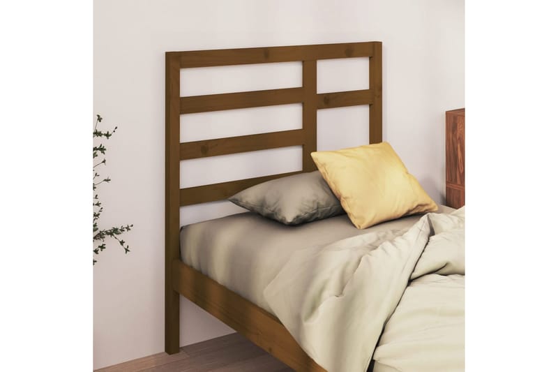 Sengegavl honningbrun 81x4x104 cm heltre furu - Brun - Møbler - Senger - Sengetilbehør & sengegavl - Sengegavl