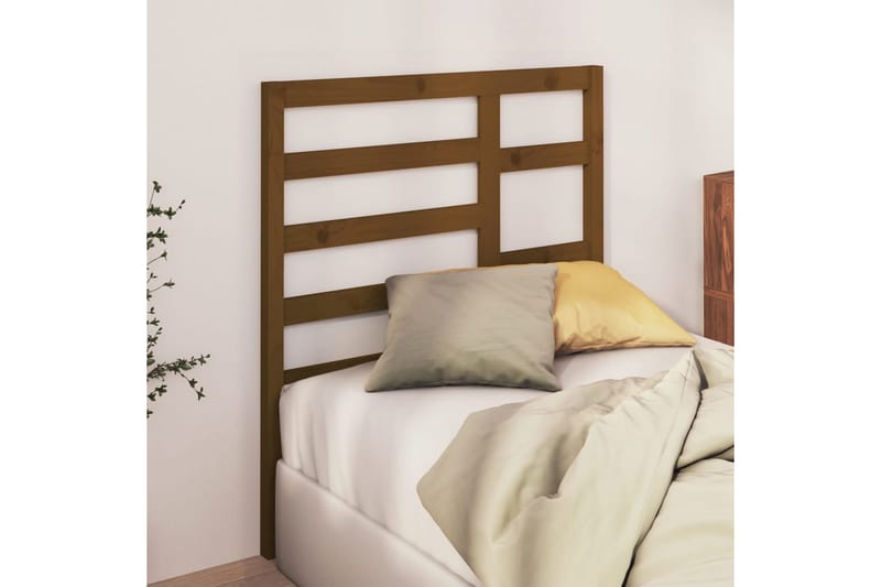 Sengegavl honningbrun 81x4x104 cm heltre furu - Brun - Møbler - Senger - Sengetilbehør & sengegavl - Sengegavl