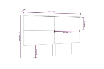Sengegavl hvit 124x6x82,5 cm heltre furu - Hvit - Møbler - Senger - Sengetilbehør & sengegavl - Sengegavl
