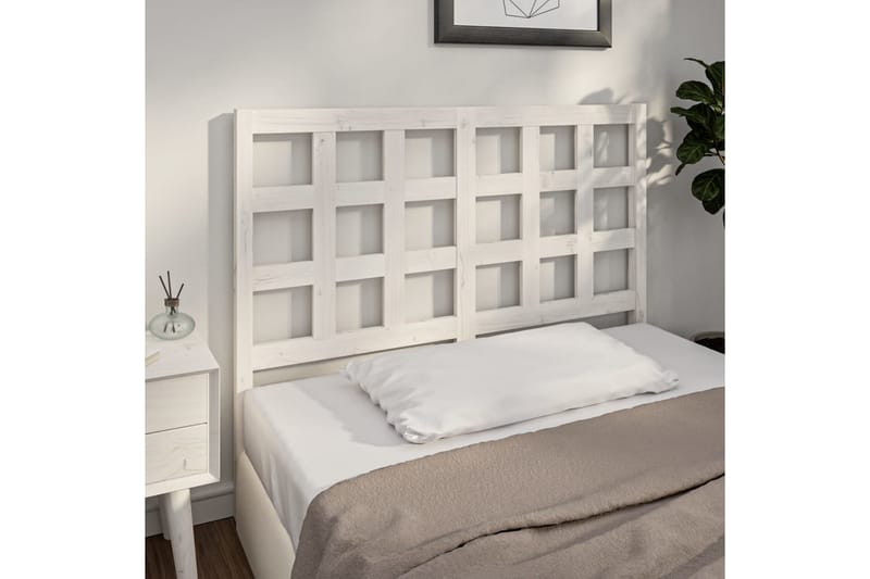 Sengegavl hvit 125,5x4x100 cm heltre furu - Hvit - Møbler - Senger - Sengetilbehør & sengegavl - Sengegavl