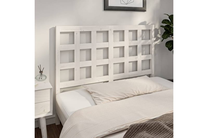Sengegavl hvit 125,5x4x100 cm heltre furu - Hvit - Møbler - Senger - Sengetilbehør & sengegavl - Sengegavl