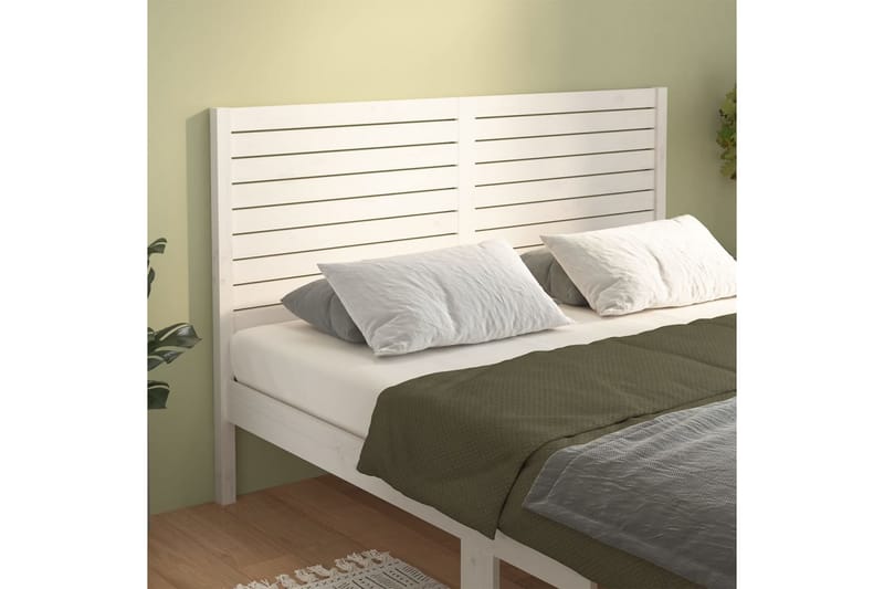 Sengegavl hvit 126x4x100 cm heltre furu - Hvit - Møbler - Senger - Sengetilbehør & sengegavl - Sengegavl