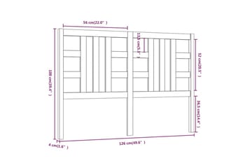 Sengegavl hvit 126x4x100 cm heltre furu - Hvit - Møbler - Senger - Sengetilbehør & sengegavl - Sengegavl