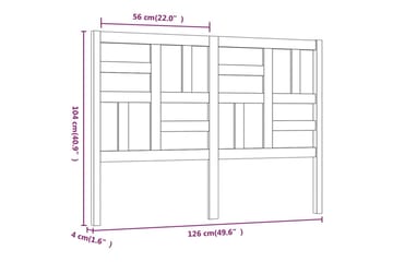 Sengegavl hvit 126x4x104 cm heltre furu - Hvit - Møbler - Senger - Sengetilbehør & sengegavl - Sengegavl
