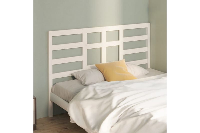 Sengegavl hvit 146x4x104 cm heltre furu - Hvit - Møbler - Senger - Sengetilbehør & sengegavl - Sengegavl