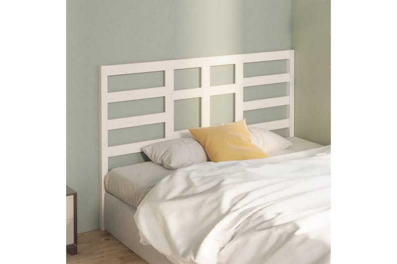 Sengegavl hvit 146x4x104 cm heltre furu - Hvit - Møbler - Senger - Sengetilbehør & sengegavl - Sengegavl