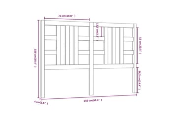 Sengegavl hvit 156x4x100 cm heltre furu - Hvit - Møbler - Senger - Sengetilbehør & sengegavl - Sengegavl